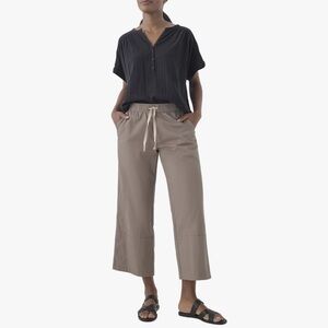 NWT Pact Organic Classic Twill Woven Crop Pant Oat Medium